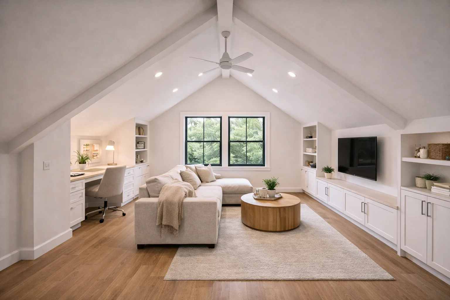 Modern living room with natural light
